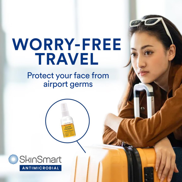 Skinsmart Antimicrobial Facial Cleanser Spray To Remove Viruses And Bacteria Around Eyes Nose And Mouth Fight Maskne 2 Oz Spray (3 Pack) Non-Irritating Hypochlorous Acid