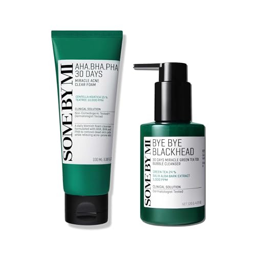 Some By Mi Bye Bye Blackhead 30 Days Miracle Green Tea Tox Bubble Cleanser & Miracle Acne Clear Foam