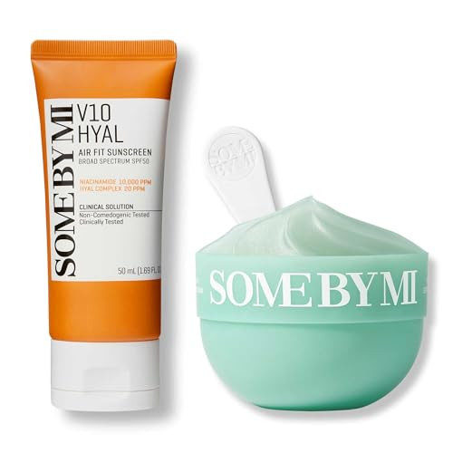 Some By Mi Pdrn Spirulina Soothing Sherbet Mask & V10 Hyal Air Fit Sunscreen Spf 50