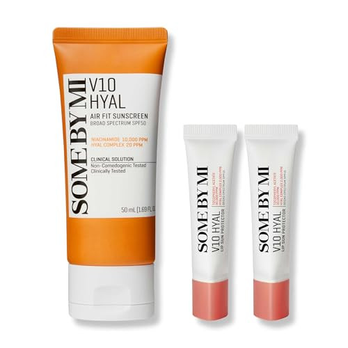 Some By Mi V10 Hyal Air Fit Sunscreen & 2Ea Lip Sun Protector Rosy