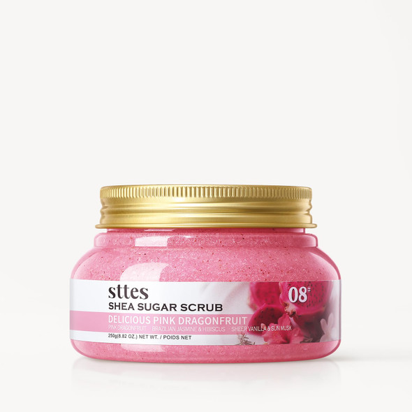 Sttes Shea Sugar Body Scrub #08 (Delicious Pink Dragonfruit) Ãƒ¢Ã¢Š¬Ã¢‚¬Å“ Tropical Fruit Scent Shower Treatment 250G