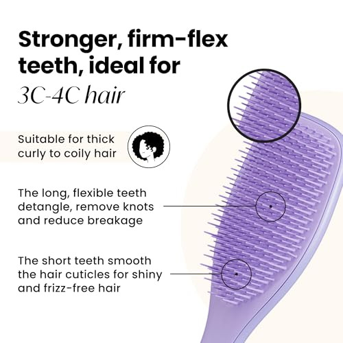 Tangle Teezer Ultimate Curl Care Bundle Detangler Brush For Curly & Coily Hair + Double-Sided Hair Towel Wrap For Frizz Control & Curl Protection