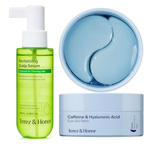 Terez & Honor Under Eye Patches With Scalp Serum Hair Growth Spray Bundle - Vegan Korean Beauty