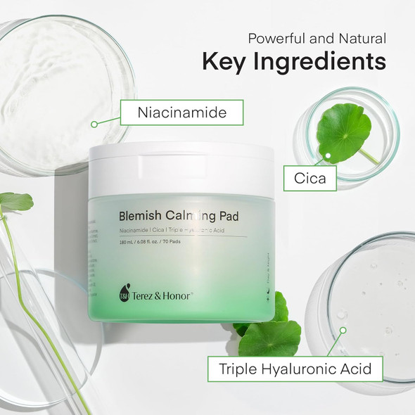 Niacinamide Centella & Hyaluronic Acid Serum Pad - Korean Brighten Soothe & Deep Moisturize Skincare Pre-Soaked Toner Pads For Face - Dermatologist Tested Daily For Blemish-Prone Or Sensitive Skin