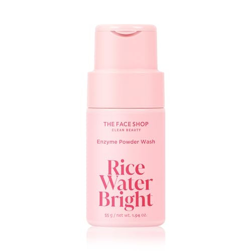 The Face Shop Rice Water Bright Enzyme Powder Wash Gentle Exfoliating Cleanser With Ahas Radiant Skin Rice Polish For Face Korean Skin Care 55G / 1.94 Oz