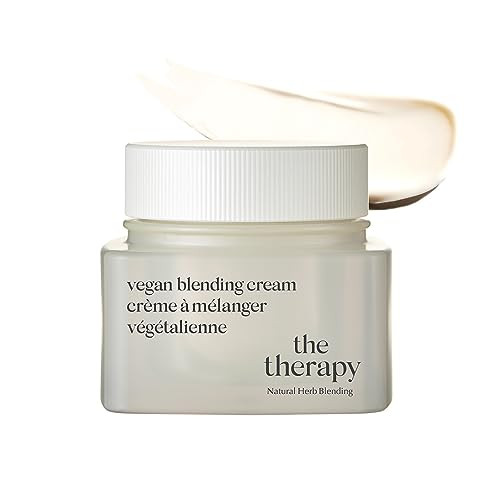 The Face Shop The Therapy Vegan Blending Cream Face Moisturizer - Soothing Anti-Aging Anti-Wrinkle Firming Cream - Refillable - Face Cream Ideal For Sensitive & Dry Skin - Korean Skin Care
