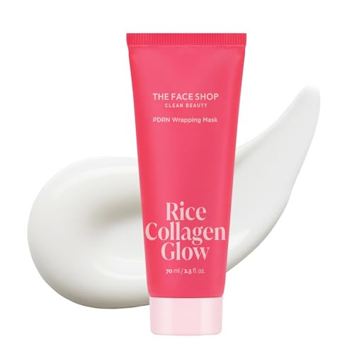 The Face Shop Pink Collagen Wrapping Mask Peel-Off Facial Mask For Glass Skin With Vegan Pdrn & Rice Extract Hydrating & Evening Skin Tone 2.3 Fl. Oz.