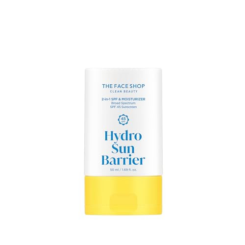 The Face Shop Hydro Sun Barrier Moisturizer Spf 45 Daily Hydrating Facial Sunscreen & Moisturizer For Oily Skin Formulated With Calendula & Niacinamide No White Cast 1.69 Fl. Oz.