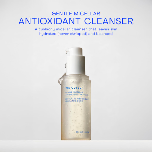 The Outset Gentle Micellar Antioxidant Cleanser - Gel Face Wash + Makeup Remover - Hydrating And Brightening - Fragrance  For Sensitive Skin - Clean Vegan Gluten  All Skin Types - 5 Fl Oz