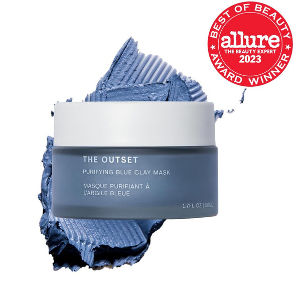 The Outset Purifying Blue Clay Mask - Gentle Fragrance  Non-Drying Detox - Hydrating Clarifying For Blackheads And Pores - Clean Vegan Gluten  - All Skin Types Sensitive Skin - 1.7 Fl Oz