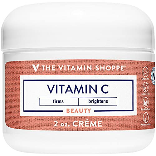 The Vitamin Shoppe Vitamin C Cream - Skin Brightening & Firming  Anti-Aging Face Moisturizer  2 Oz Jar  Antioxidant Skincare