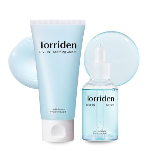 Torriden Dive In Serum 1.69 Fl.Oz. + Soothing Cream (Tube) 3.38 Fl.Oz.  Hyaluronic Acid Care Set  Deep Hydrating Skin Care To Get Glass Skin
