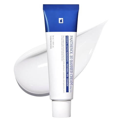 Tosowoong Panthenol 20 Barrier Cream Daily Skin Barrier Care With 20% Panthenol Ceramides Hyaluronic Acid Deep Hydration Face Moisturizer Korean Skincare For All Skin Types 50Ml / 1.69 Fl. Oz.
