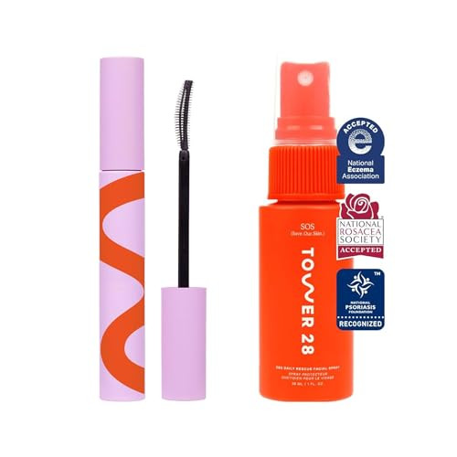 Tower 28 Sos Daily Rescue Facial Spray 1 Fl Oz & Tower 28 Makewaves Mascara Jet