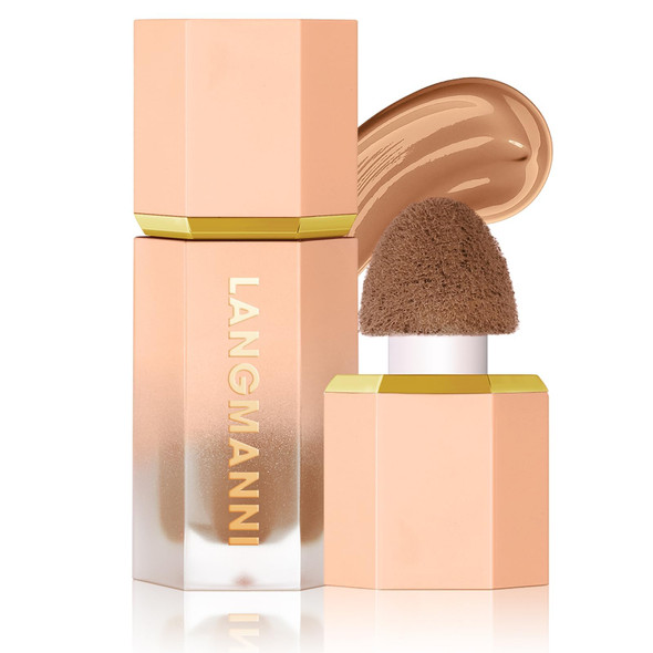 Urqt 3Pcs Highly Pigmented Liquid Contour - Built-In Sponge Tip Sculpted Complexion Wand Long Lasting Natural Buildable Highlighters Contouring Bronzer (Contour+Highlighter+Blush)