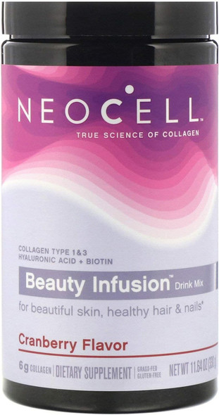 Neocell Beauty Infusion Refreshing Collagen Drink Mix Supplement, Cranberry Cocktail,11.64 Oz