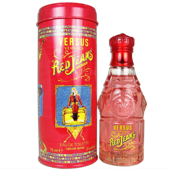 Versace Red Jeans For Women Eau De Toilette Spray 2.5 Ounce