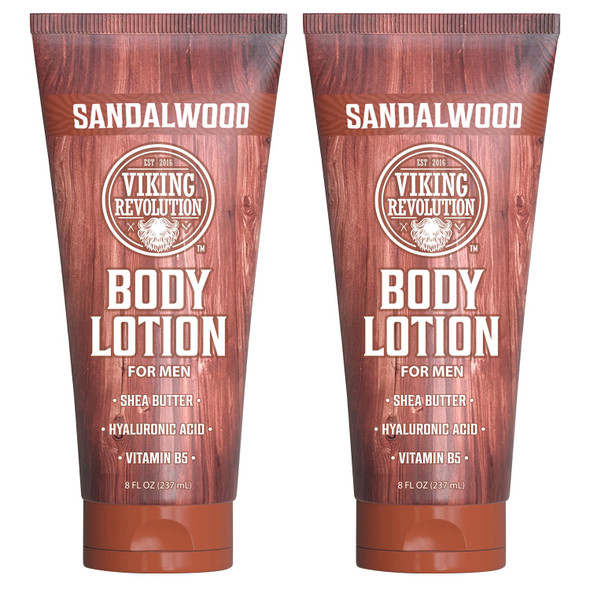 Viking Revolution Sandalwood Body Lotion For Men Ãƒ¢Ã¢Š¬Ã¢‚¬Å“ Mens Lotion For Dry Skin With Shea Butter Hyaluronic Acid And Vitamin B5 Ãƒ¢Ã¢Š¬Ã¢‚¬Å“ Nourishing Mens Body Lotion For Hydrated And Smooth Skin (8Oz 1 Pack)
