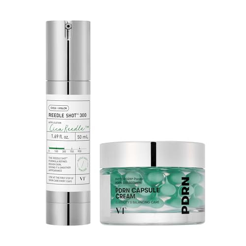 Vt Cosmetics Cica Reedle Shot 300 + Pdrn Capsule Cream 100 Bundle  Microneedling Serum & Hydrating Pdrn