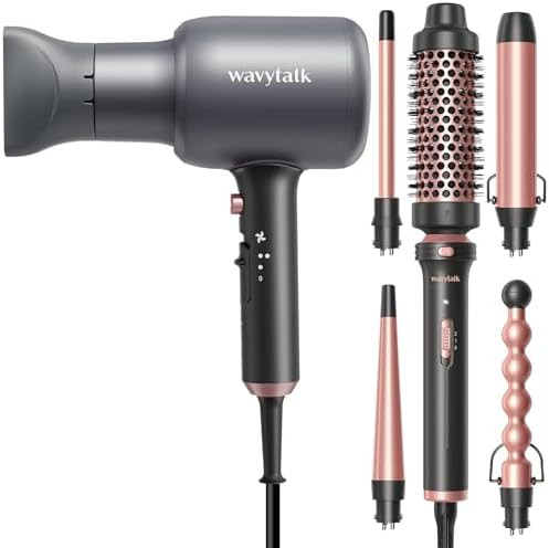 Wavytalk Hair Dryer With Diffuser And Concentrator Professional 1875 Watt 5 In 1 Curling Iron Set