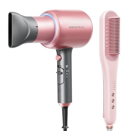 Wavytalk Blown Away Onic Hair Dryer Rose Gold Steamline Pro Hair Straightener Brush