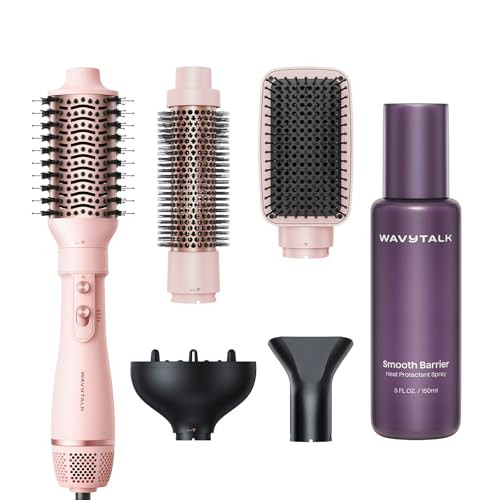 Wavytalk 5-In-1 Hot Air Brush And Heat Protectant Spray For Hair 5 Fl Oz