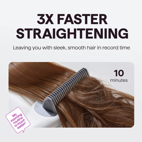 Wavytalk Pro Steam Hair Straightener Brush Steamline Pro Straightener Brush 3-in-1 Straightening Brush for Coily Hair Fast Salon Results with Less Damage, Anti-Frizz and Hair Nourishment