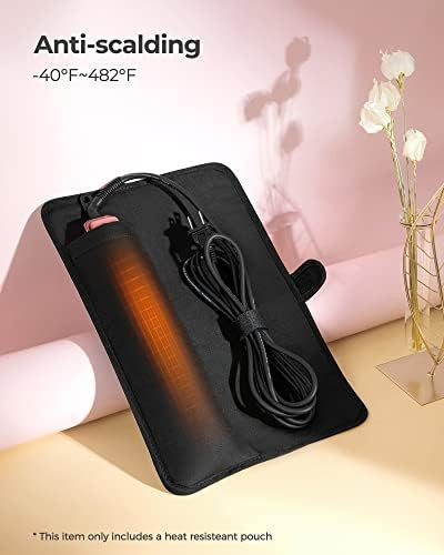 Wavytalk Flat Iron Heat Resistant Pouch Hair Tools Bag For Travelling&Storage Curling Iron Cover Bag Hot Hair Tools Storage Bag Travel Case Cover Pouch For Hair Styling Tools