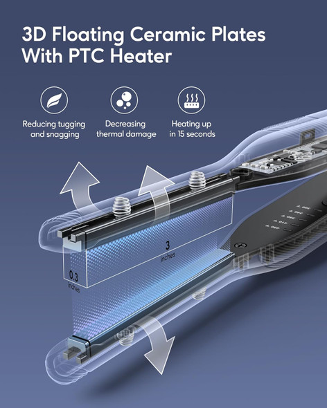 Wavytalk 3/10" Small Flat Iron Pencil Flat Iron For Short Hair Pixie Cut And Bangs Curling Iron For Short Hair Mini Hair Straightener For Edges With Anti-Pinch Design Tiny Hair Straightener