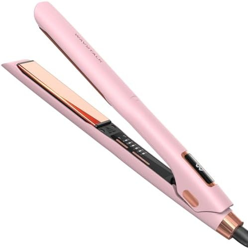 Wavytalk Professional Flat Iron Hair Straightener And Curler 2 In 1 Titanium Flat Iron For One-Pass Wonder 10S Fast Heat Up Glide & Shine Straightener With Dual Voltage (1.18 Inch)
