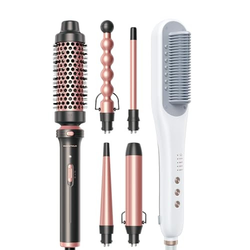 Wavytalk Steamline Pro Steam Straightener Brush And Multi Curl 5 In 1 Curling Wand Set