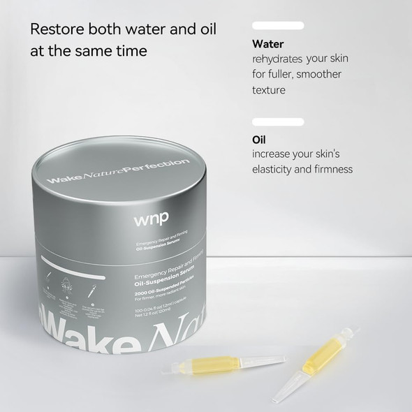 Wnp Collagen &4D Hyaluronic Acid Serum Anti Agingoil-Suspension Serumbarrier Repair Firming Emergency Repairwateroilbalance Single-Use Vials Skincare For Sensitiveskin(1.2Ml/0.04 Fl.Oz.)30