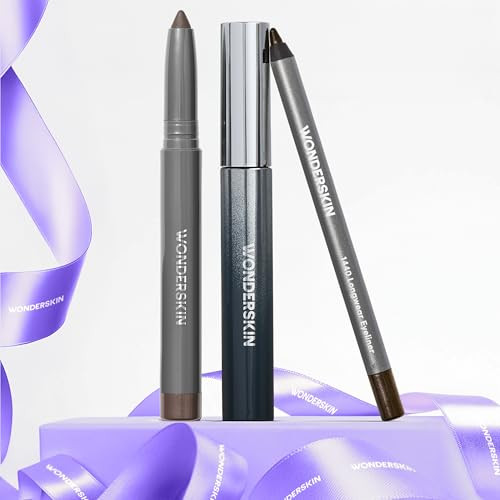 Wonderskin Brown Is The  Black Longwear Eyes Set Iykyk Eyeshadow In Mink 1440 Longwear Eyeliner In Kalamata And Infinite Rizz Mascara In Brown.