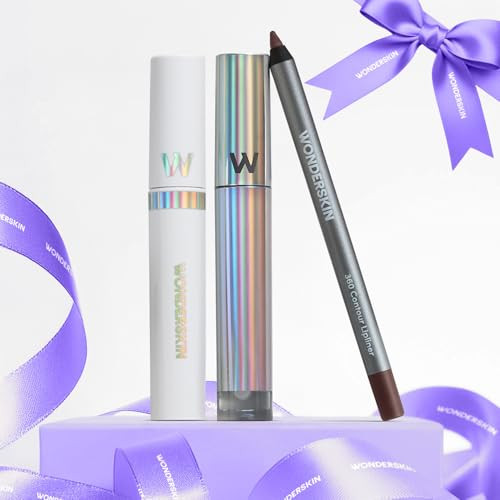 Wonderskin Brown Is The  Black Longwear Lips Set Lip Stain Masque In Hush 360 Contour Lipliner In Cocoa And Top Gloss In Clear Shine