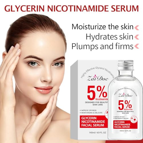 Zaidoc 5% Glycerin Face Serum With Niacinamide & Hyaluronic Acid Daily Moisturizing Serum For Skin Texture & Radiance Fragrance- All Skin Types 4.9Fl Oz