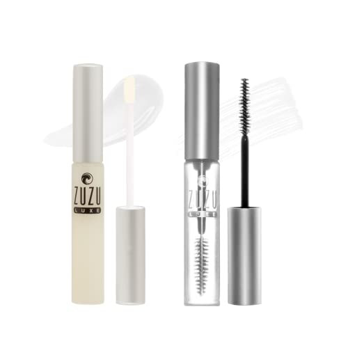 Zuzu Luxe Sheer Lip Gloss Set Natural Lip Gloss Paraben  Vegan Gluten- Cruelty- Non Gmo 0.17 Oz (Clear Gloss/Clear Mascara)