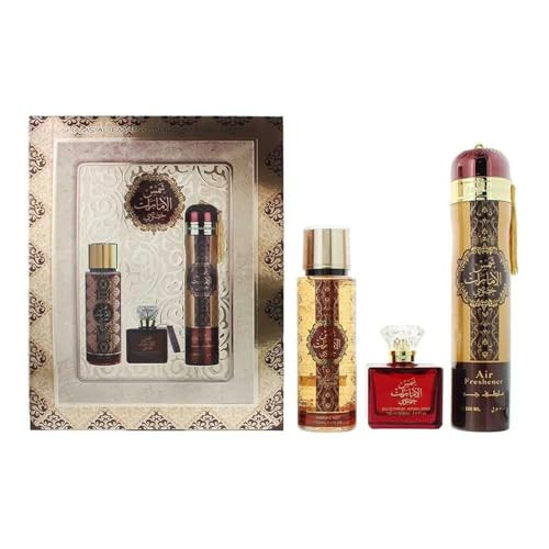 Ard Al Zaafaran Shams Al Emarat Khususi 3-Piece Set For Unisex (3.4 Oz Eau De Parfum Spray + 8.4 Oz Body Mist + 10.0 Oz Air Freshener)