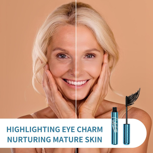 Bangfeng Mascara For Older Women 60 Plus - Volumizing Waterproof Hypoallergenic Black Mascara For Thinning Lashes & Sensitive Eyes Smudge-Proof Formula (1 Pack)