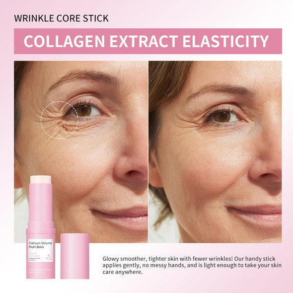 Bangfeng Cemenrete Calcium Volume Multi Balm Stick Korean Collagen Moisturizing Glow Hydrating & Anti-Aging Almond Vitamin E For Face Eyes Lips & Neck (Multi Balm Stick 1)