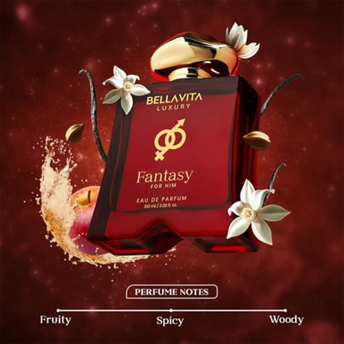 Bellavita Luxury Mood Collection Fantasy Perfume For Men 100Ml Pheromone Inspired Technology Long Lasting Fragrance Notes Of Orange Vetiver And Saffron Floral Spicy Premium Fragrance