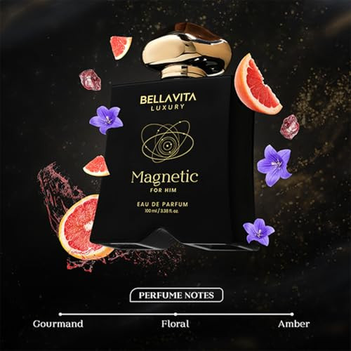 Bellavita Luxury Mood Collection Magnetic Perfume For Men 100Ml Pheromone Inspired Technology Long Lasting Fragrance Notes Of Grapefruit Jasmine And Vanilla Gourmet Spicy Premium Fragrance
