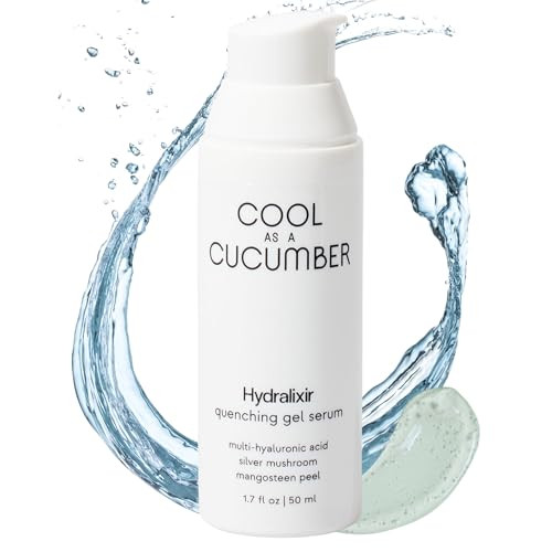Cool As A Cucumber Hydralixir Face Serum Hydrating Gel Facial Serum With Hyaluronic Acid Beta Glucan Aloe Vera Intense Hydration Vegan Fragrance Non Comedogenic Oil 1.7 Fl Oz