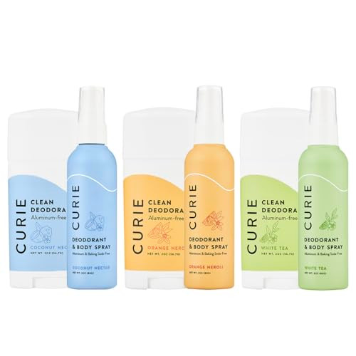 Curie Aluminum Deodorant - Curie Full Body Deodorant Kit - Natural Deodorant Paraben Cruelty Non-Toxic