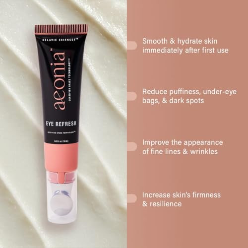 Delavie Sciences Aeonia Eye Refresh Space Technology Skincare Ã¢‚¬Œ Hydrating & Anti-Aging Eye Cream With Bacillus Lysate Reduces Fine Lines Puffiness & Dark Circles Firming & Illuminating Formula 0.5 Fl Oz