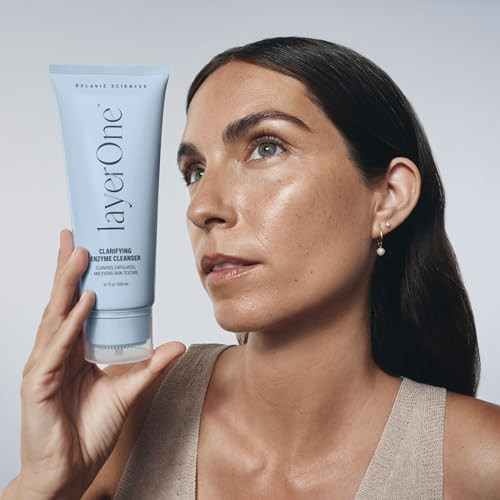 Delavie Sciences Layerone Clarifying Enzyme Cleanser Gentle Daily Facial Exfoliant Pore-Cleansing Formula 3.38 Fl Oz