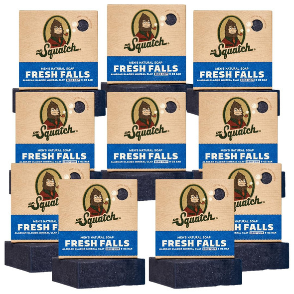 Dr. Squatch Natural Bar Soap For Men - Cold Process Soap With No Harsh Chemicals - Alpine Sage (5 Oz 10-Pack)