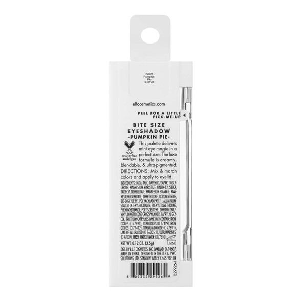E.L.F. Bite-Size Eyeshadows Creamy Blendable Ultra-Pigmented Easy To Apply Pumpkin Pie Matte & Shimmer 0.12 Oz