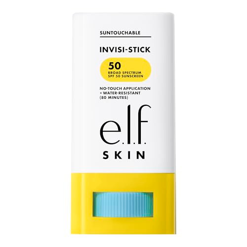 E.L.F. Skin Suntouchable Invisi-Stick Spf 50 Clear Sunscreen For A Natural Finish Made With Moisturizing Sunflower Seed Oil Vegan & Cruelty-