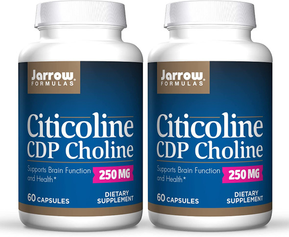 Jarrow Formulas Citicoline (Cdp Choline) 250 Mg - 60 Capsules, Pack Of 2 - Supports Brain Health & Attention Performance - Up To 120 Total Servings