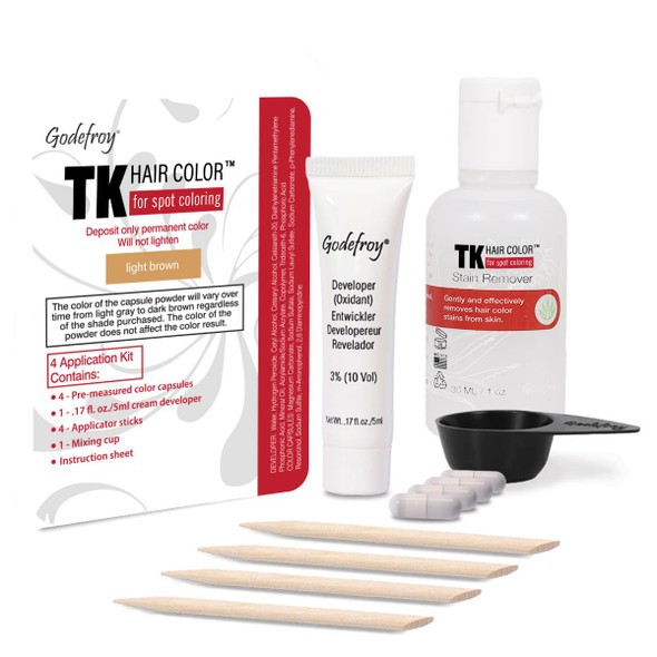 Godefroy Hair Color Tint Kit 4 Application And 1 Oz Coloring Stain Remover Combo Complete Coverage Of Gray Hair Roots Salon Quality Results - Natural Black